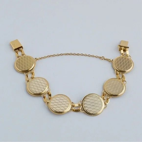 Vintage Damascene Medallion Jewelry Set IA Midas Toledo Spain Gold Tone & Enamel - Picture 7 of 15